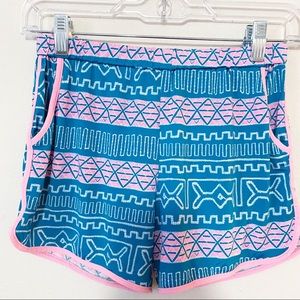 Pomelo Pink and Teal Track Shorts